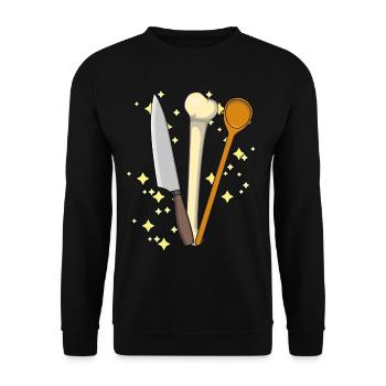 Magical cooking Kitchen Stars Meat Chef - Unisex Sweatshirt - black - Front - Alina (178cm) & Michal (187cm)