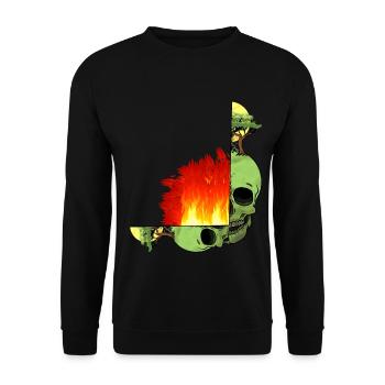 Crâne Changement Climatique Flamme Flamme Enfer Terre - Sweat-shirt Unisexe - noir - Devant - Alina (178cm) & Michal (187cm)
