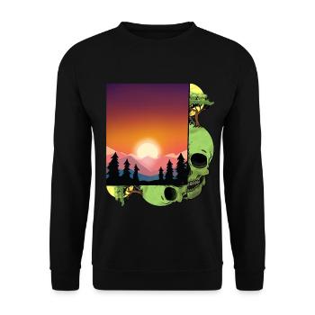 Planet Mother Earth Climate Climate Change Ecology Co2 - Unisex Sweatshirt - black - Front - Alina (178cm) & Michal (187cm)