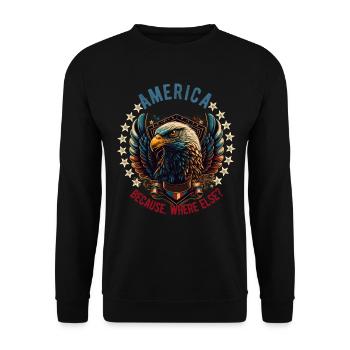 American Patriotic USA Design - Unisex Sweatshirt - black - Front - Alina (178cm) & Michal (187cm)