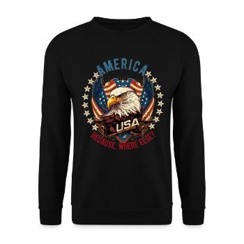 American Patriotic USA Design - Unisex Sweatshirt - black - Front - Alina (178cm) & Michal (187cm)