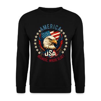 American Patriotic USA Design - Unisex Sweatshirt - black - Front - Alina (178cm) & Michal (187cm)