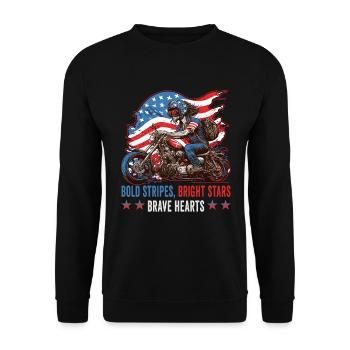 American Patriotic USA Design - Sweat-shirt Unisexe - noir - Devant - Alina (178cm) & Michal (187cm)