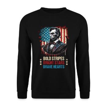 American Patriotic USA Design - Unisex Sweatshirt - black - Front - Alina (178cm) & Michal (187cm)