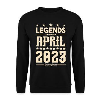 Gift Legend April 2023 gift April 2023. April - Unisex Sweatshirt - black - Front - Alina (178cm) & Michal (187cm)