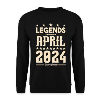 Gift Legend April 2024 gift April 2024. April - Unisex Sweatshirt - black - Front - Alina (178cm) & Michal (187cm)