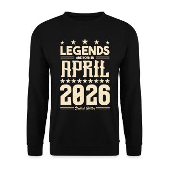 Cadeau Légende Avril 2026 cadeau avril 2026. April - Sweat-shirt Unisexe - noir - Devant - Alina (178cm) & Michal (187cm)