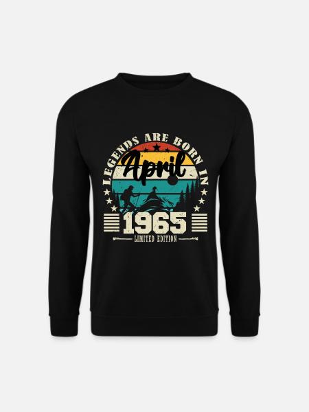 April 1965 Geburtstagsgeschenk April 1965. April - Unisex Pullover - Schwarz