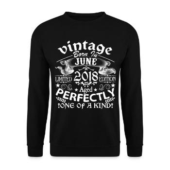 June 2018 | anniversary 2018 Vintage June - Unisex Sweatshirt - black - Front - Alina (178cm) & Michal (187cm)