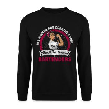 Juste quelques-uns deviennent barmans barman drôle - Sweat-shirt Unisexe - noir - Devant - Alina (178cm) & Michal (187cm)