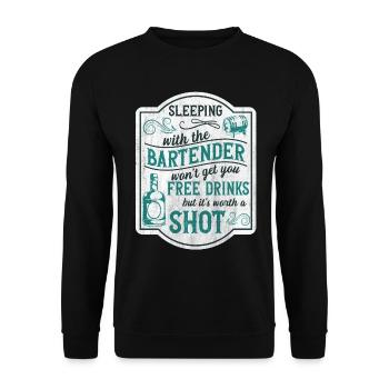 Dormir avec un barman Lustiges Bartender - Sweat-shirt Unisexe - noir - Devant - Alina (178cm) & Michal (187cm)