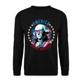 American Patriotic USA Design - Unisex Sweatshirt - black - Front - Alina (178cm) & Michal (187cm)