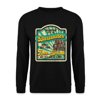 Sleeping With A Bartender Funny Bartender - Unisex Sweatshirt - black - Front - Alina (178cm) & Michal (187cm)