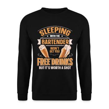 Dormir avec un barman Lustiges Bartender - Sweat-shirt Unisexe - noir - Devant - Alina (178cm) & Michal (187cm)
