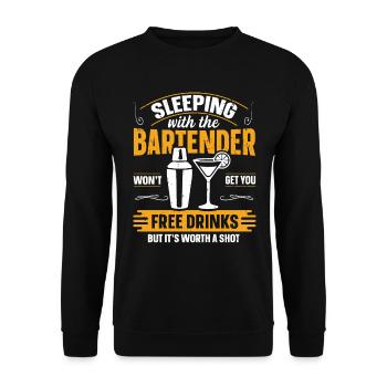 Dormir avec un barman Lustiges Bartender - Sweat-shirt Unisexe - noir - Devant - Alina (178cm) & Michal (187cm)