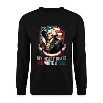 American Patriotic USA Design - Sweat-shirt Unisexe - noir - Devant - Alina (178cm) & Michal (187cm)