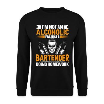 Juste un barman faisant ses devoirs Barman drôle - Sweat-shirt Unisexe - noir - Devant - Alina (178cm) & Michal (187cm)