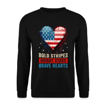 American Patriotic USA Design - Unisex Sweatshirt - black - Front - Alina (178cm) & Michal (187cm)