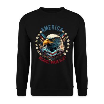 American Patriotic USA Design - Unisex Sweatshirt - black - Front - Alina (178cm) & Michal (187cm)