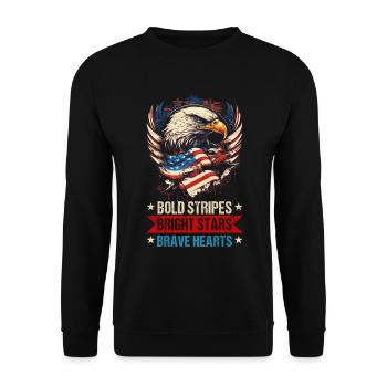 American Patriotic USA Design - Sweat-shirt Unisexe - noir - Devant - Alina (178cm) & Michal (187cm)