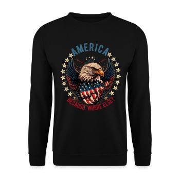 American Patriotic USA Design - Unisex Sweatshirt - black - Front - Alina (178cm) & Michal (187cm)