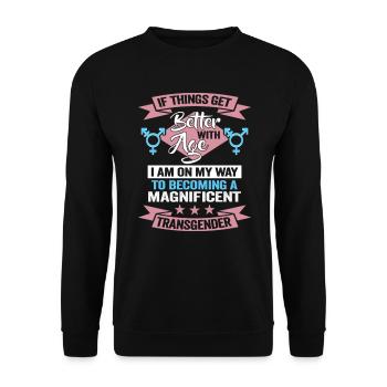 Bisexell Transgender Pride Day LGBT - Unisex Pullover - Schwarz - Vorne - Alina (178cm) & Michal (187cm)
