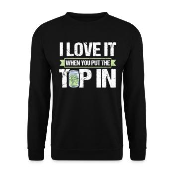 I Love It When You Put The Tip In Funny Bartender - Unisex Sweatshirt - black - Front - Alina (178cm) & Michal (187cm)