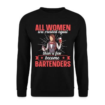 Juste quelques-uns deviennent barmans barman drôle - Sweat-shirt Unisexe - noir - Devant - Alina (178cm) & Michal (187cm)