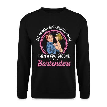 Juste quelques-uns deviennent barmans barman drôle - Sweat-shirt Unisexe - noir - Devant - Alina (178cm) & Michal (187cm)