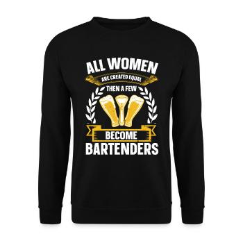 Juste quelques-uns deviennent barmans barman drôle - Sweat-shirt Unisexe - noir - Devant - Alina (178cm) & Michal (187cm)