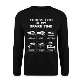 Things in my spare time Motorhome Camping - Unisex Sweatshirt - black - Front - Alina (178cm) & Michal (187cm)