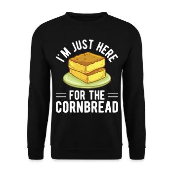 Funny I'm Just Here For The Cornbread For Gluten F - Unisex Sweatshirt - black - Front - Alina (178cm) & Michal (187cm)
