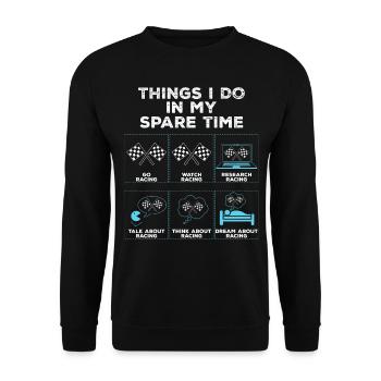 Things in my spare time motorsport gift - Unisex Sweatshirt - black - Front - Alina (178cm) & Michal (187cm)