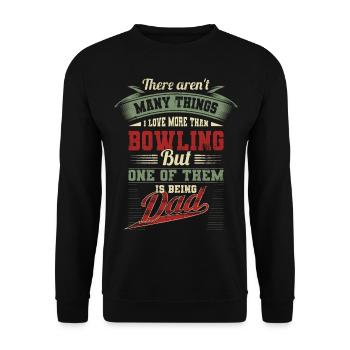 Vatertag Bowling Papa Vater Geburtstagsgeschenk - Unisex Pullover - Schwarz - Vorne - Alina (178cm) & Michal (187cm)