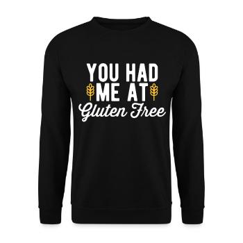 Funny You Had Me At Gluten Free For Gluten Free Lo - Unisex Sweatshirt - black - Front - Alina (178cm) & Michal (187cm)