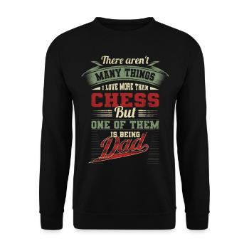 Vatertag Schach Papa Vater Geburtstagsgeschenk - Unisex Pullover - Schwarz - Vorne - Alina (178cm) & Michal (187cm)