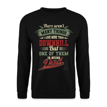 Vatertag Downhill Mountain Bike Papa Geschenk - Unisex Pullover - Schwarz - Vorne - Alina (178cm) & Michal (187cm)