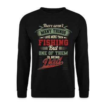 Vatertag Fischen Angeln Papa Geburtstagsgeschenk - Unisex Pullover - Schwarz - Vorne - Alina (178cm) & Michal (187cm)