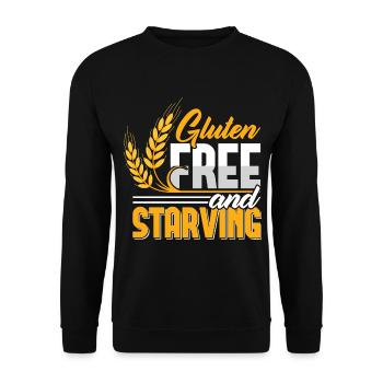 Drôle sans gluten et affamé - Sweat-shirt Unisexe - noir - Devant - Alina (178cm) & Michal (187cm)