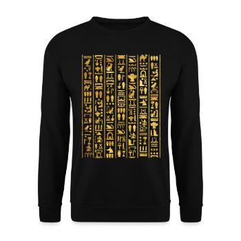 Egyptian Hieroglyphics For Archeologist - Unisex Sweatshirt - black - Front - Alina (178cm) & Michal (187cm)