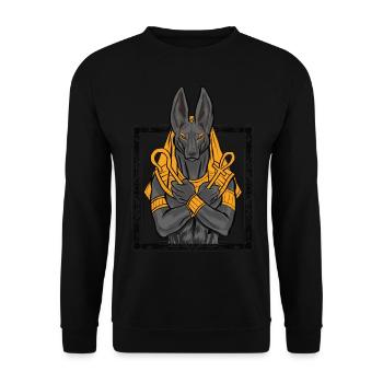 Egyptian God Anubis For Anthropologist - Unisex Sweatshirt - black - Front - Alina (178cm) & Michal (187cm)