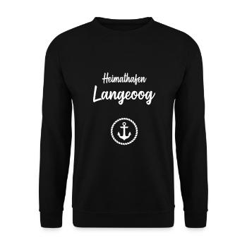 Home port Langeoog Sailing - Unisex Sweatshirt - black - Front - Alina (178cm) & Michal (187cm)