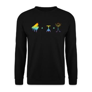Piano Player Funny Piano Pianist Stick Figure Pian - Unisex Pullover - Schwarz - Vorne - Alina (178cm) & Michal (187cm)
