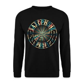 Saxophone professionnel Saxophoniste Saxophoniste Saxophoniste Saxoph - Sweat-shirt Unisexe - noir - Devant - Alina (178cm) & Michal (187cm)