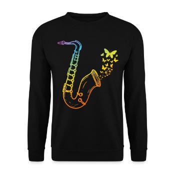 Saxophone Instrument Saxophoniste Saxophoniste - Sweat-shirt Unisexe - noir - Devant - Alina (178cm) & Michal (187cm)