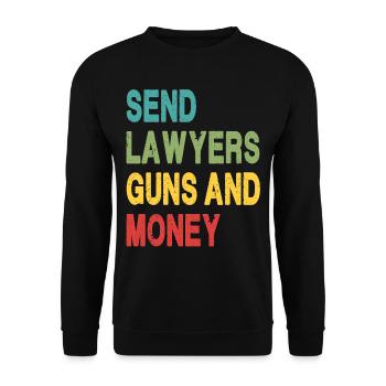 Send Lawyers Guns and Money - Unisex Sweatshirt - black - Front - Alina (178cm) & Michal (187cm)
