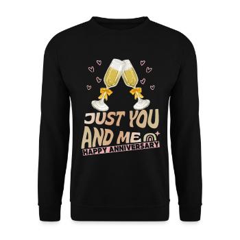 Wedding Anniversary Anniversary Anniversary Saying - Unisex Sweatshirt - black - Front - Alina (178cm) & Michal (187cm)