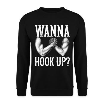 Arm wrestling arm wrestling - Unisex Sweatshirt - black - Front - Alina (178cm) & Michal (187cm)