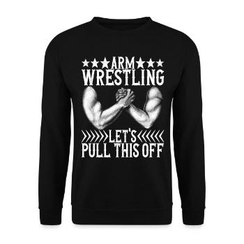Arm wrestling arm wrestling - Unisex Sweatshirt - black - Front - Alina (178cm) & Michal (187cm)
