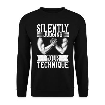 Bras de fer Bras de fer - Sweat-shirt Unisexe - noir - Devant - Alina (178cm) & Michal (187cm)